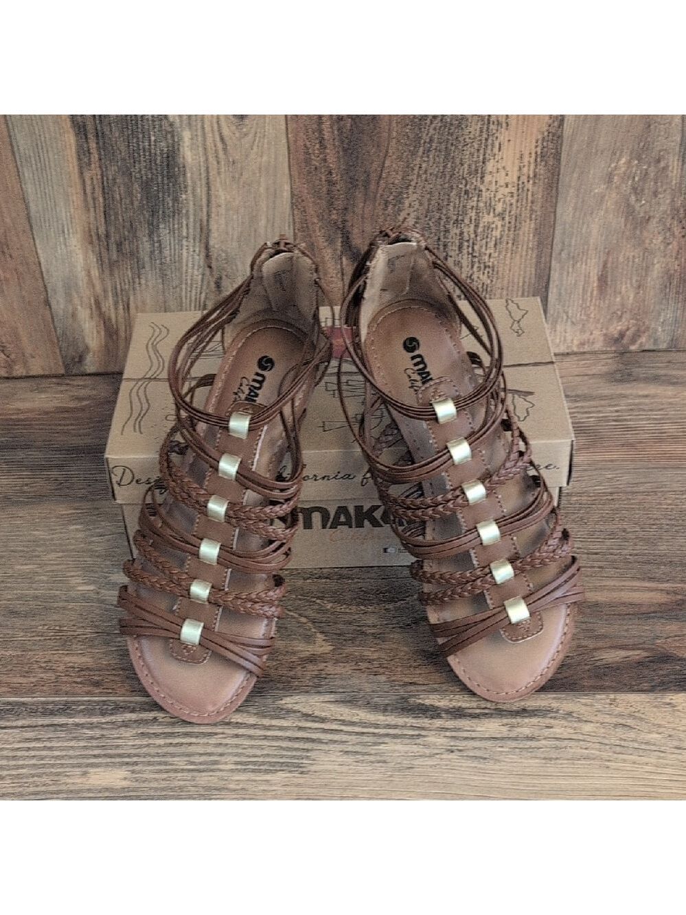 Makalu Women's Nani Tan Brown Gladiator Sandals 7 133JH